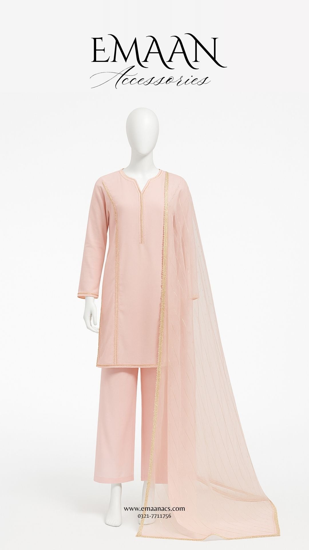 Pink Lawn & Jacquard 2 Piece – Shirt & Dupatta (Ready to Wear)