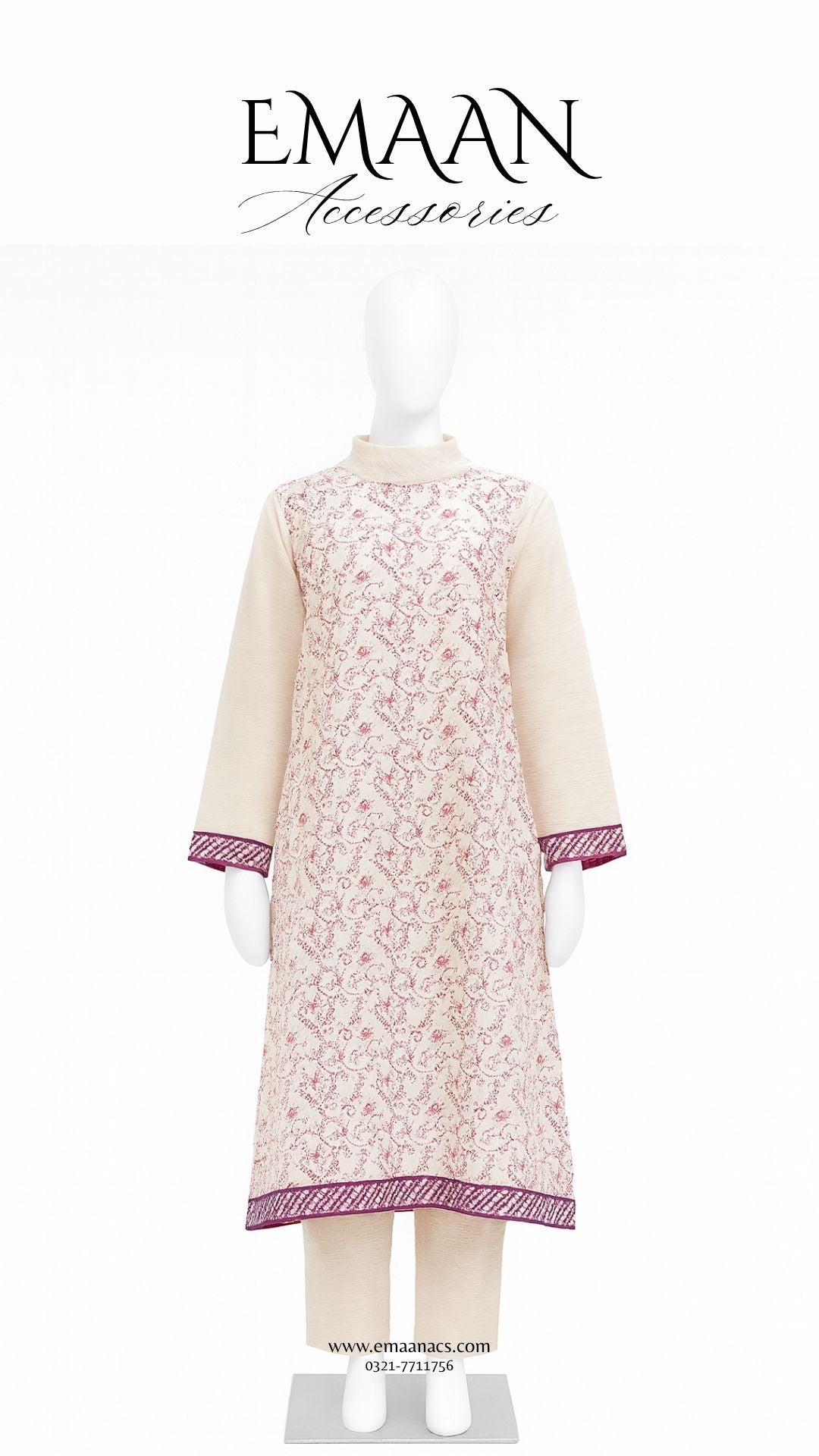 Oatmeal Embroidered Linen 2 Piece – Shirt & Trouser (Ready to Wear)