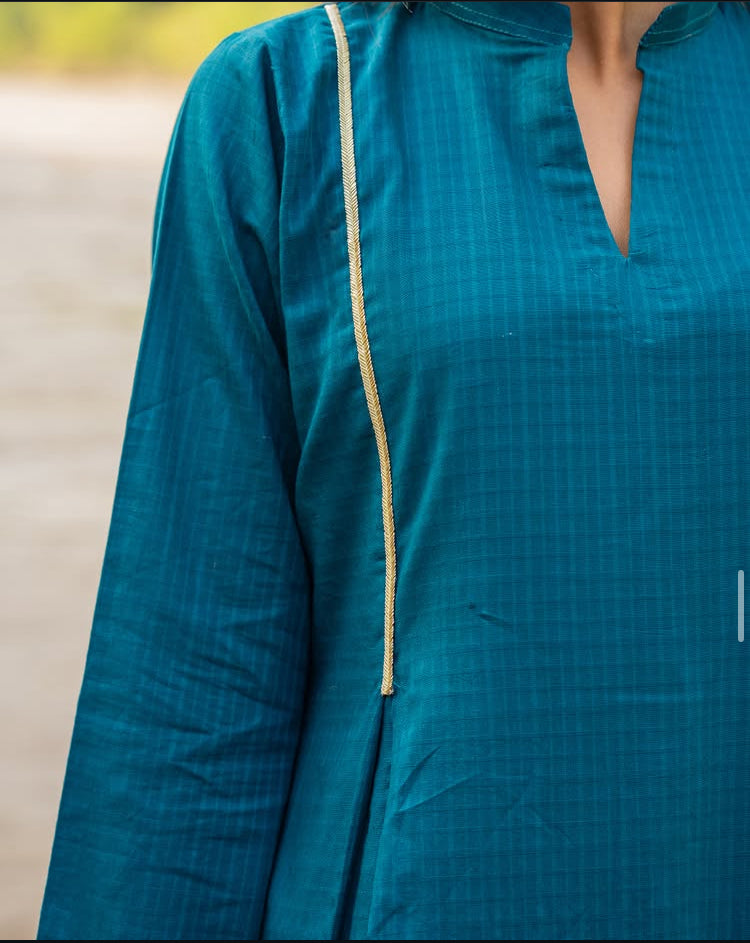 Teal Lawn & Jacquard 2 Piece – Shirt & Dupatta (Ready to Wear)