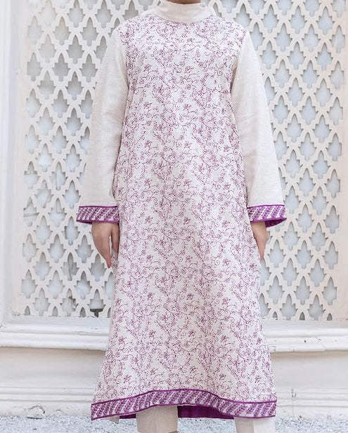 Oatmeal Embroidered Linen 2 Piece – Shirt & Trouser (Ready to Wear)