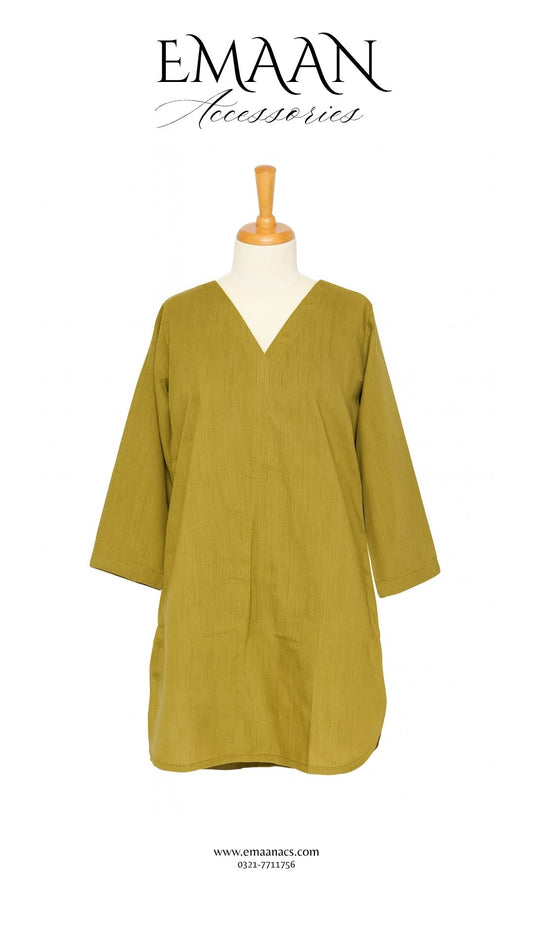 Olive Raw Silk Shirt – Ready to Wear (1 Piece)