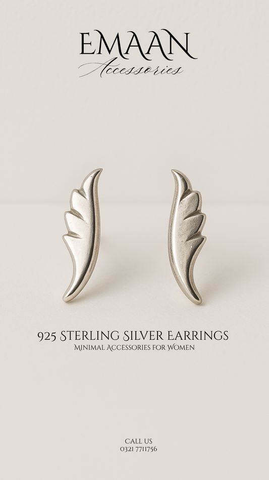 Wings of Solace 925 Sterling Silver Stud Earrings