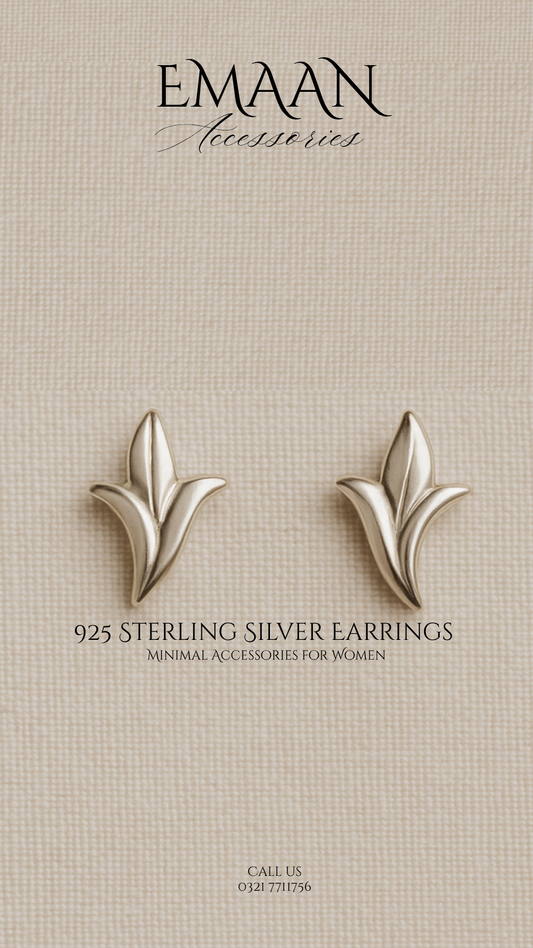 Leaf Whisper 925 Sterling Silver Stud Earrings