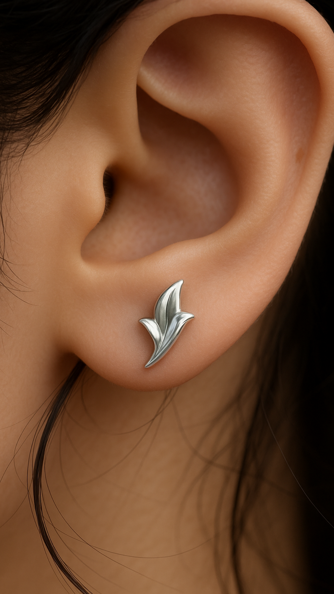 Leaf Whisper 925 Sterling Silver Stud Earrings