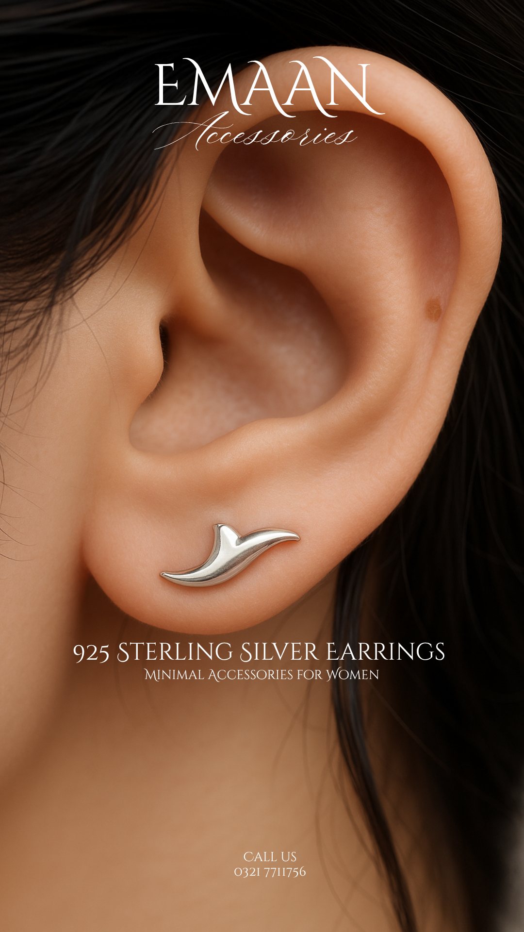 Waveform 925 Sterling Silver Stud Earrings