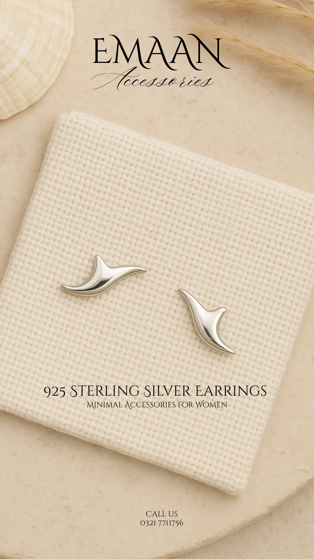 Waveform 925 Sterling Silver Stud Earrings