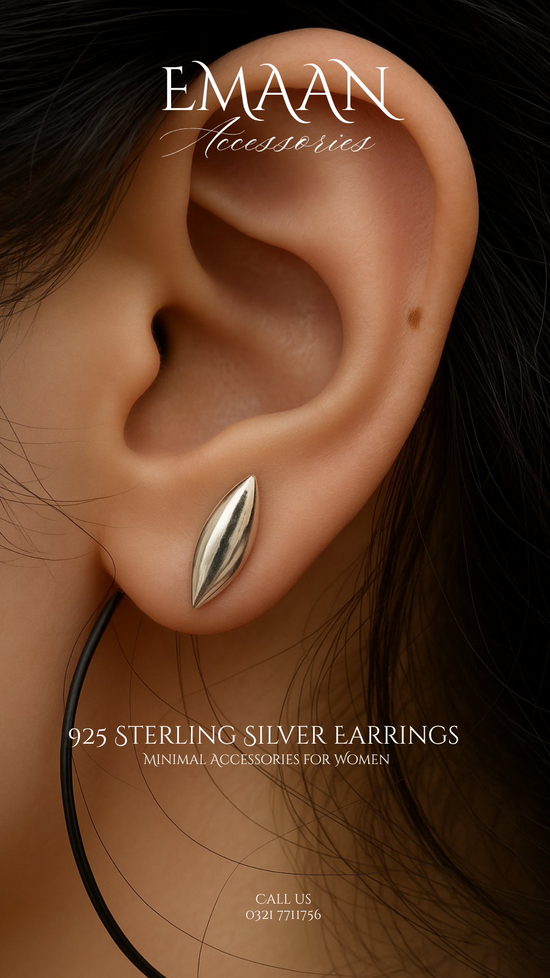 Aurora Leaf 925 Sterling Silver Stud Earrings