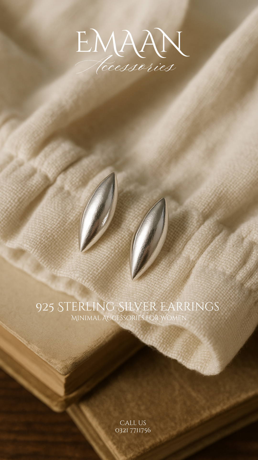Aurora Leaf 925 Sterling Silver Stud Earrings