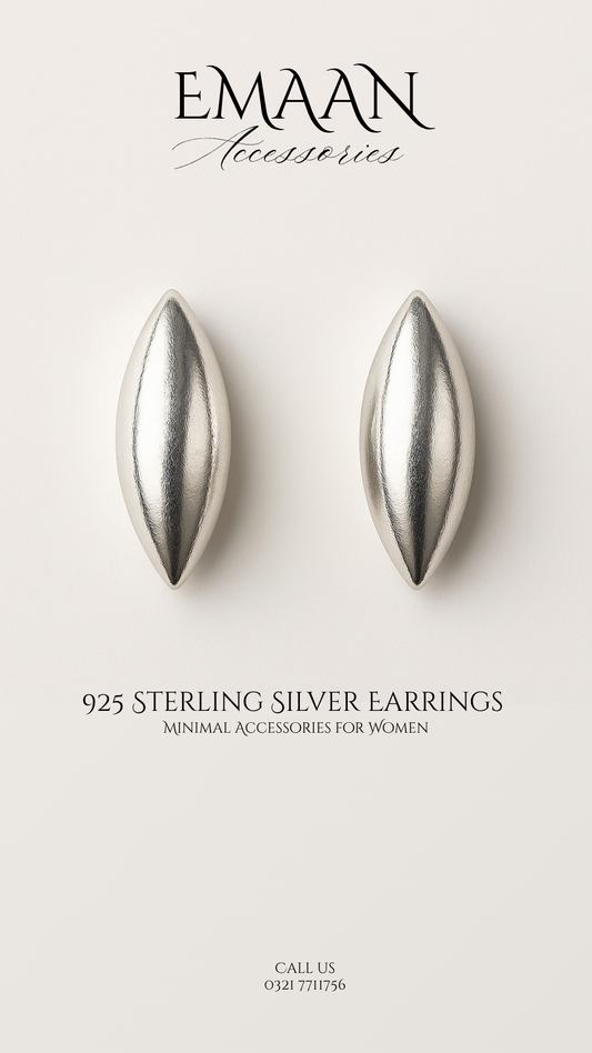 Aurora Leaf 925 Sterling Silver Stud Earrings